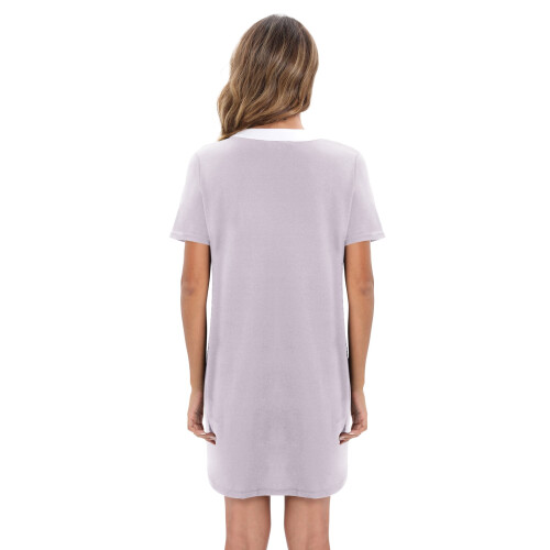 Women's button-front V-neck sleepshirt for nursing, short 2