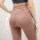 Dames yogabroek met hoge taille, kaki legging 4