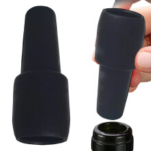 Tapones de silicona para vino, color negro, paquete de 10 unidades.