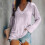 Damen Langarmshirt mit V-Ausschnitt, einfarbig, Größe XXL 2