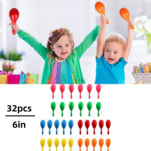 Neon Maracas 6-Inch Plastic 32-Pack