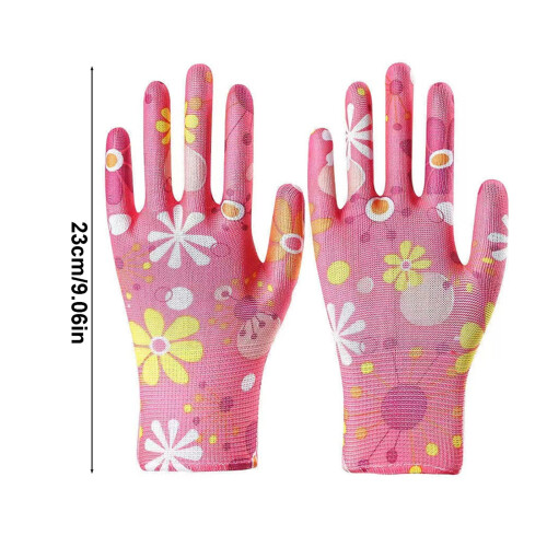 Gants de jardinage multicolores à paume enduite 1