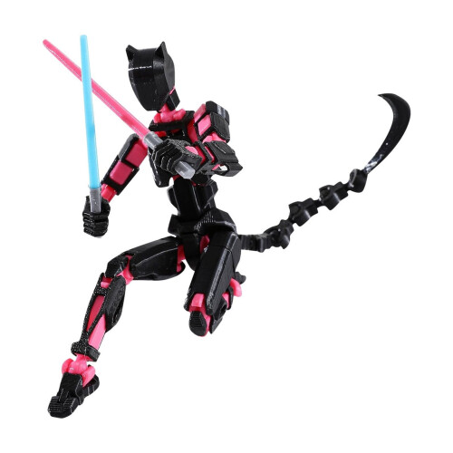 Figurine articulée T13 noire, assemblée, 1 pièce