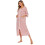 Cappotto da casa da donna a righe con tasche, manica a 3/4, lunghezza intera 2