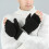Γάντια Polar Fleece με μισά δάχτυλα, μαύρα, μέγεθος ενηλίκων 2