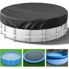 Cubierta solar redonda para piscina de 1,8 m (6 pies), color negro, resistente, de polietileno (PE).