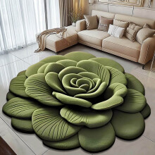 Tapete de pelúcia floral com flor 3D de terra diatomácea
