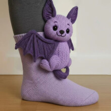 3D ponožky s pleteným vzorom a 3D vzorom, teplé, okrúhle, 2 páry