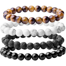 Naturkrystall armbåndsett 8 mm 4 deler