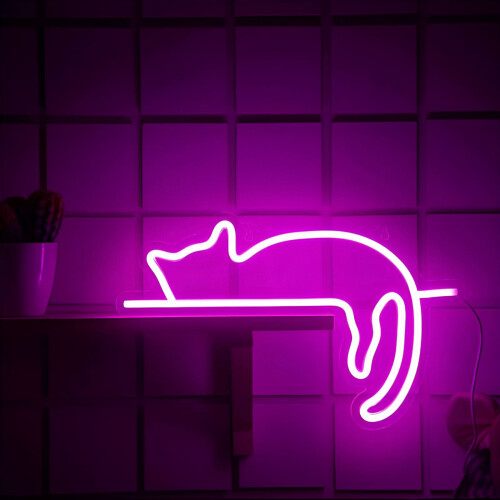 Neon LED-seinäkyltti Vaaleanpunainen12V Stable Glow 1