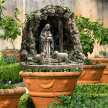 Estatua de la Virgen María bohemia en acrílico para jardín, 30 cm.