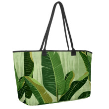 Γυναικεία τσάντα Tote Vintage σε πράσινο χρώμα σε σχήμα φύλλου μπανάνας1