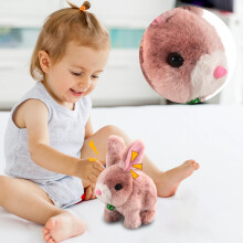 Bunby realistisches, hüpfendes Hasen-Plüschtier mit Geräuschen und
