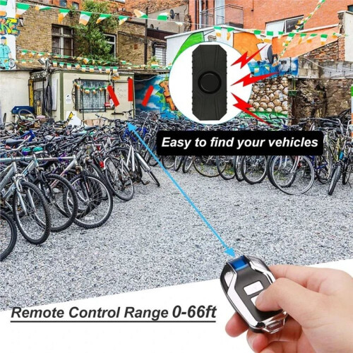 Wireless Vibrate Alarming with 2 Remote Controls for Bicycles and Motorcycles USB Rechargeable, Waterproof 1