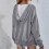 Women's polyester long sleeve V-neck blouse 8