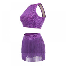 Mommy and Me Dance Outfit Sleeveless Crop Top and Sequin