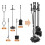 Ensemble d'outils de cheminée en fer forgé, 5 pièces avec manches noirs 8