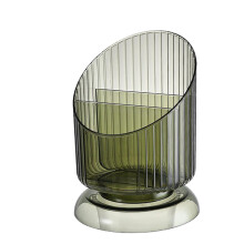 Porte-pinceaux de maquillage vert transparent Ă 3 emplacements