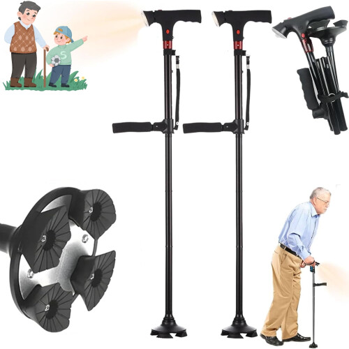 Μπαστούνι Ready Walker LED Alarm 4 ποδιών, πτυσσόμενο και ρυθμιζόμενο