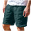 Men's linen blend cargo shorts solid color knee-length 2