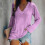 Damen Langarmshirt mit V-Ausschnitt, einfarbig, Größe XXL 2