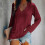 Women's Solid V-Neck Long Sleeve Top A1 Series 2