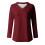 Women's Solid V-Neck Long Sleeve Top A1 Series 4
