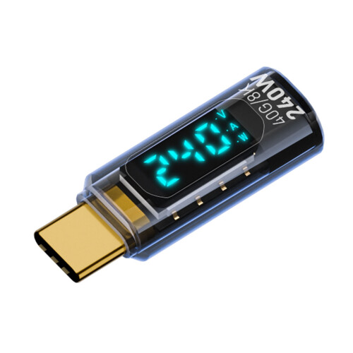 Adaptador USB-C a USB-C con pantalla LED, 240 W PD, 40 Gbps