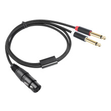 Kabel rozgałęźny Y 3-pinowy żeński na podwójny 6,35 mm