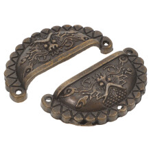 Poignées de meuble en cuivre, motif lion antique, lot de 2