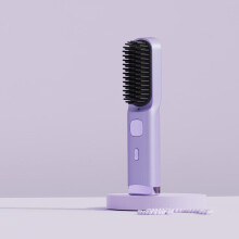 Langaton suoristusharja USB-ladattava violetti