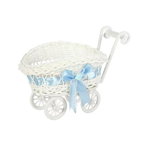 Cochecito de bebé de mimbre para ducha (1 unidad)