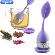 Infuseurs à thé en silicone, maille fine, acier inoxydable violet