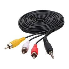 Kabel AV 3,5 mm do 3RCA do sygnałów audio-wideo