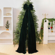 Großer Samt-Weihnachtsschmuck mit Schleife, 30 cm