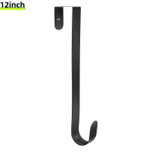 Support de couronne à suspendre à une porte, en métal noir, 30 cm (12 pouces)