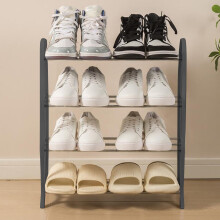 Étagère à chaussures noire à 3 niveaux pour la maison ou le dortoir