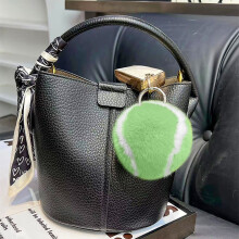 Porte-clés balle de tennis en peluche, breloque sportive (1 pièce)