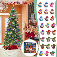 Adventskalender for nisser 2025 med 24 akrylanheng