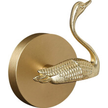 Ganchos de pared de latón WAYUTO con diseño de cisne vintage (paquete de 3)