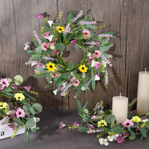Kunstig sommerblomsterkrans 4 stk. 1