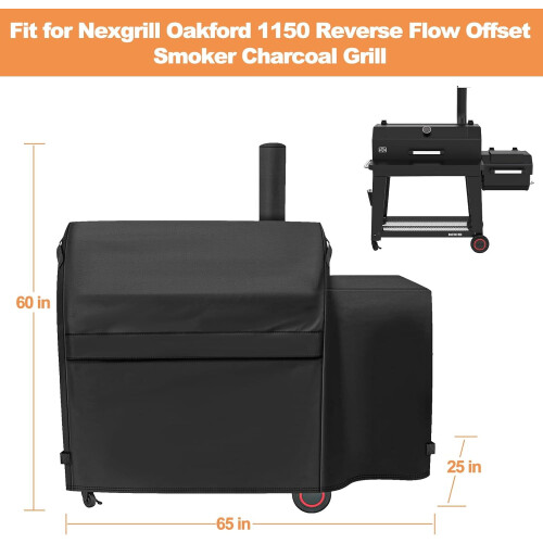 Oakford 1150 Reverse Flow Smoker Grillabdeckung, 600D, robuste Ausführung