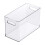 Bac de rangement transparent 13 x 6,5 pouces avec poignées empilable 1