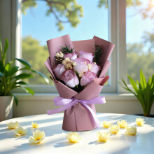 Artificial Rose Bouquet with Wrapping 1 Pack