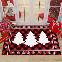 Tapete de banheiro com árvore de Natal antiderrapante, 40x60cm, conjunto de 4 peças