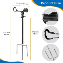 Suporte para vara de pesca em aço inoxidável ajustável 360