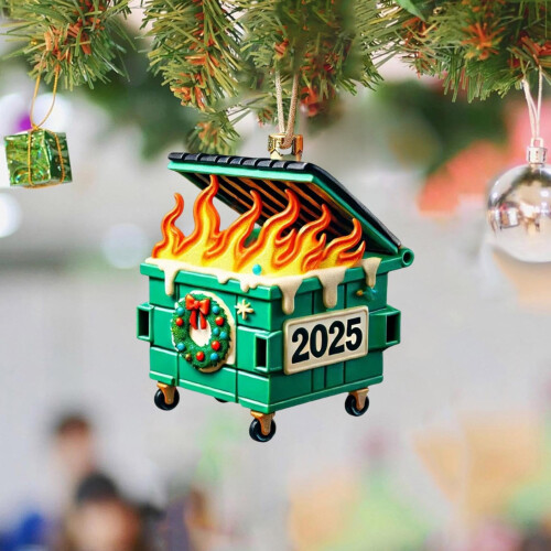 Enfeite de Natal em Acrílico - Lixeira (1 peça)
