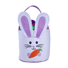 Osterhasenkorb-Tasche, lila, aus Baumwoll-Canvas, 1 Stück