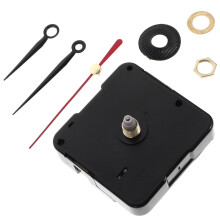 Kit de mecanismo de relógio faça você mesmo com ponteiros de plástico preto (1 conjunto)