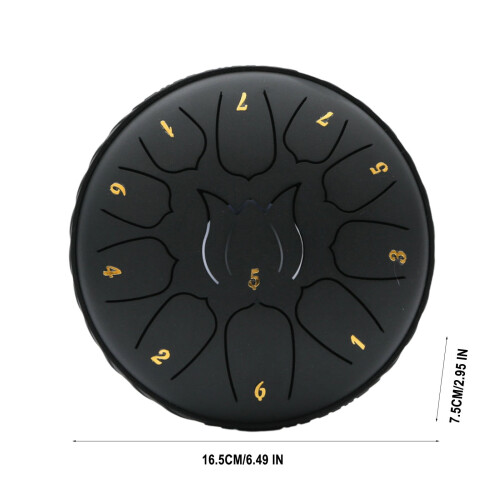 Steel Tongue Drum Black 11 Notes 6 Inches 1